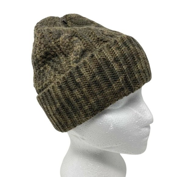POLO RALPH LAUREN Camouflage Cable Knit Camo Beanie Hat Olive Green - Picture 3 of 12